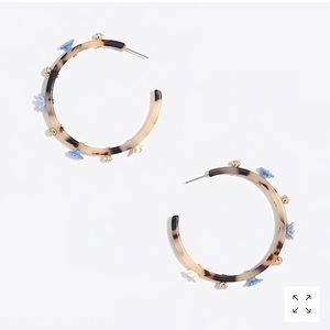 JCrew Gardenia Tortoise Hoop Earrings